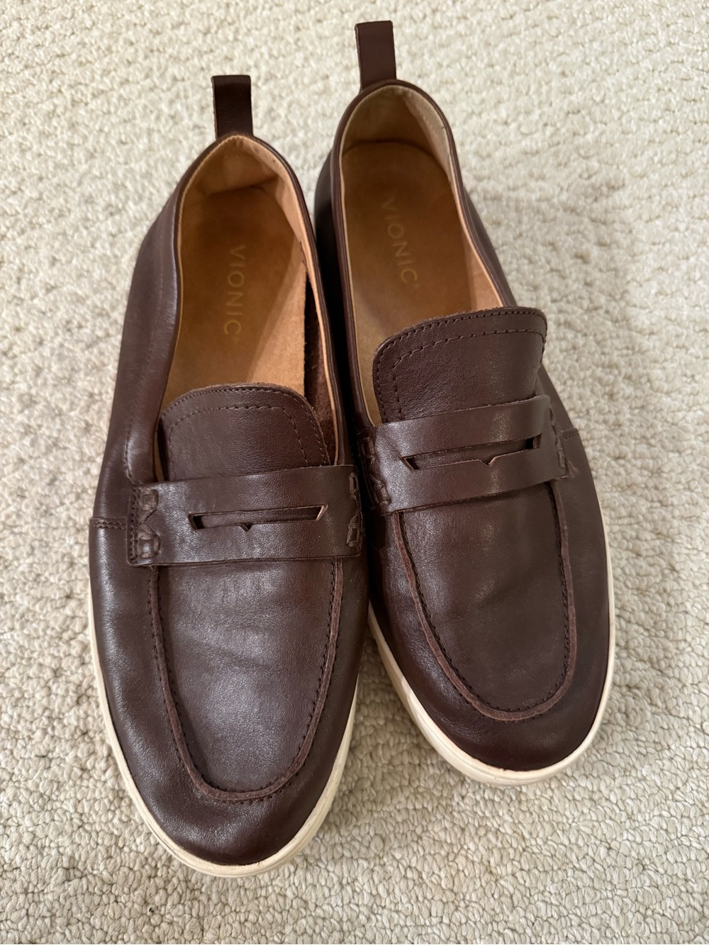 Vionic Uptown Leather Loafers Dark Brown size 11